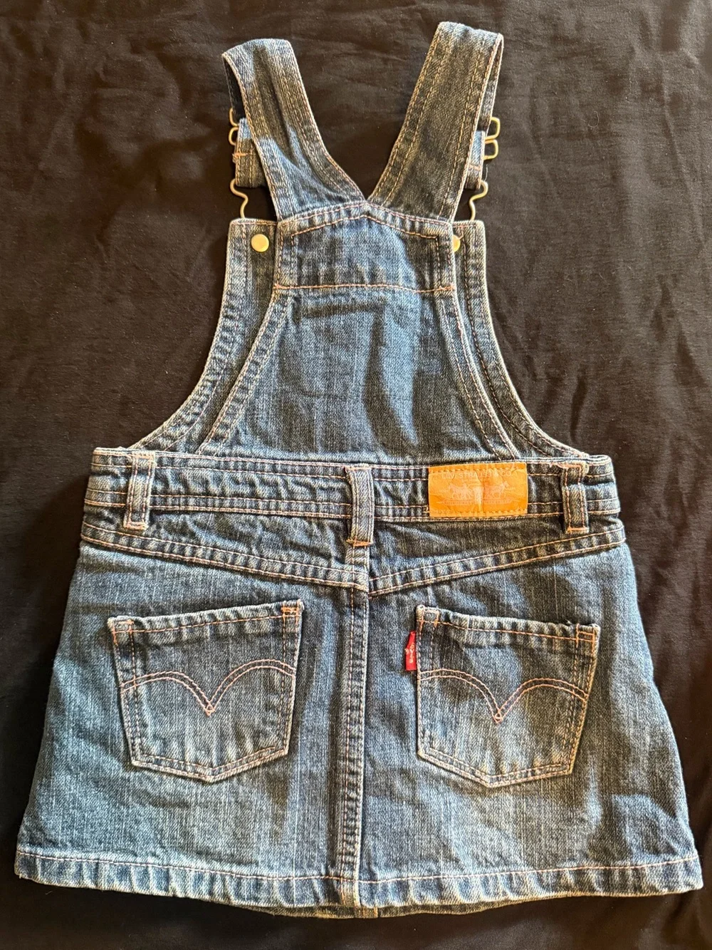 Levi's Blue Denim Kids Overall Skirt with Adjustable Straps